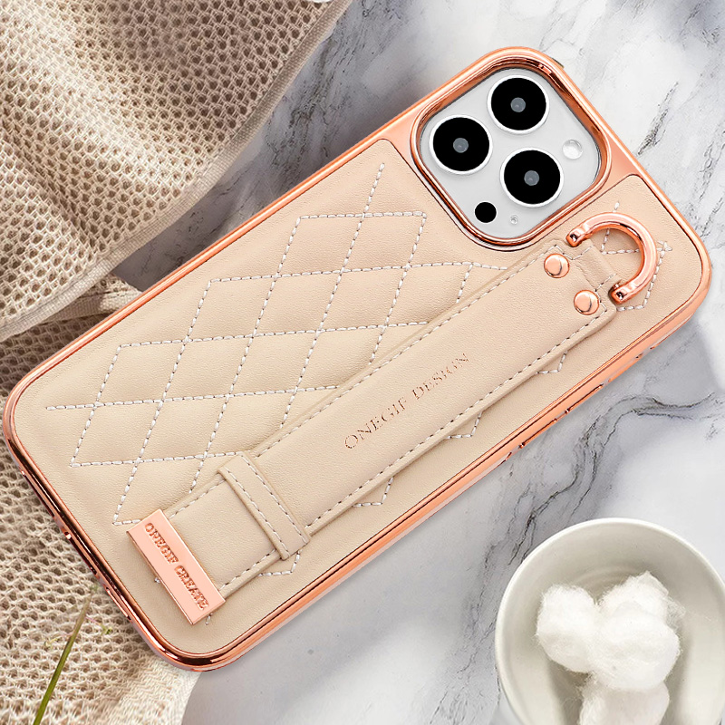 Leather Wallet Card Holder Phone Cover - เคสโทรศัพท์แบบมีสายคล้องข้อมือ ดีไซน์หรูหราทันสมัย พร้อมช่องใส่บัตร สำหรับ iPhone 17