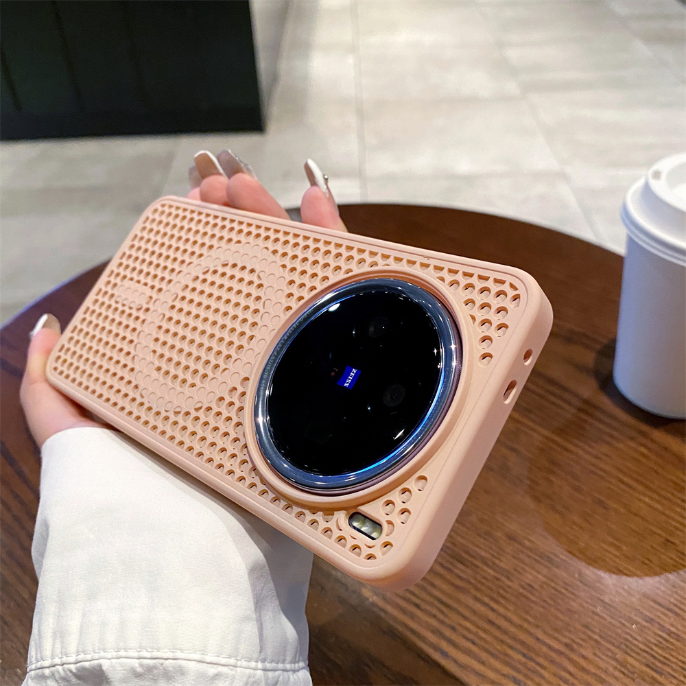 Heat Dissipation Mesh Breathable Case - เคสระบายความร้อนสัมผัสผิวหรูหราสำหรับ VIVO X100 X200 Pro Mini