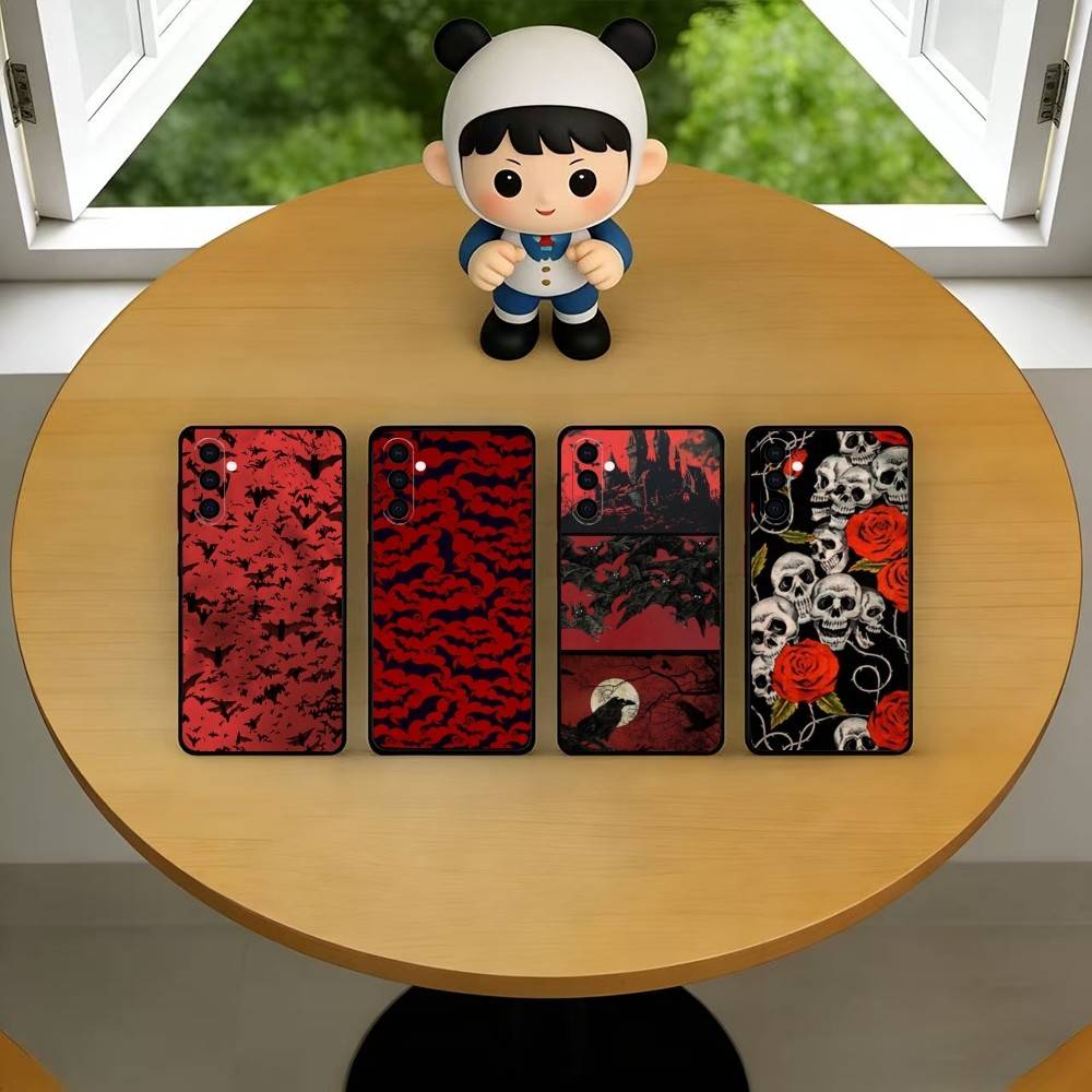 วินเทจ แดง ลายกะโหลกค้างคาว เค - Vintage Floral Pattern Soft Case บทวิจารณ์และราคา