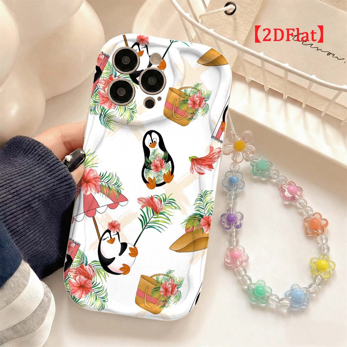 เคสโทรศัพท์ลายเพนกวินน่ารัก สำ - Cute Cartoon Wrist Strap Silicone Case บทวิจารณ์และราคา